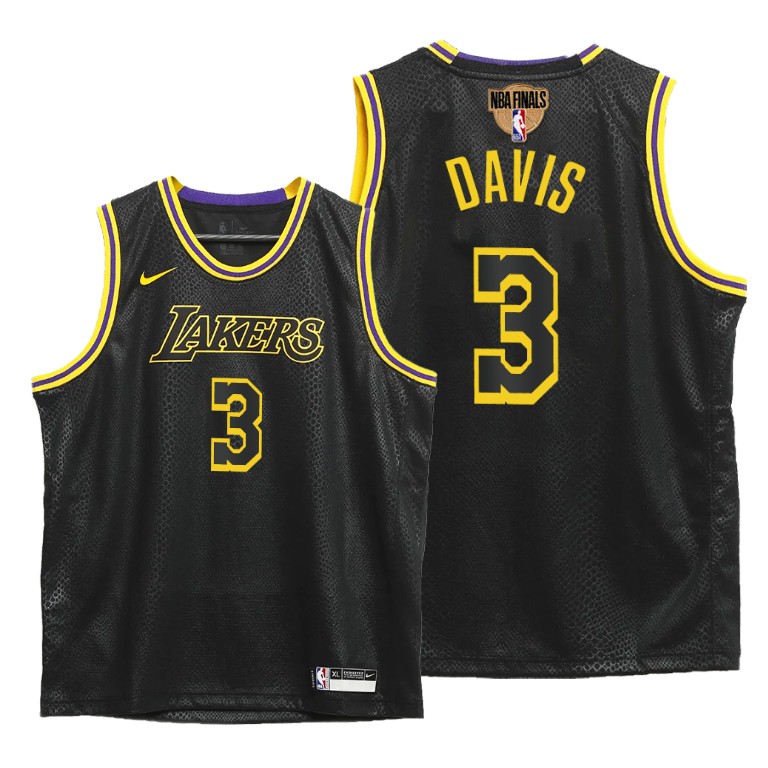 Youth Los Angeles Lakers Anthony Davis #3 NBA Inspired Mamba 2020 Western Conference Champions Finals Black Basketball Jersey JWA2883VM